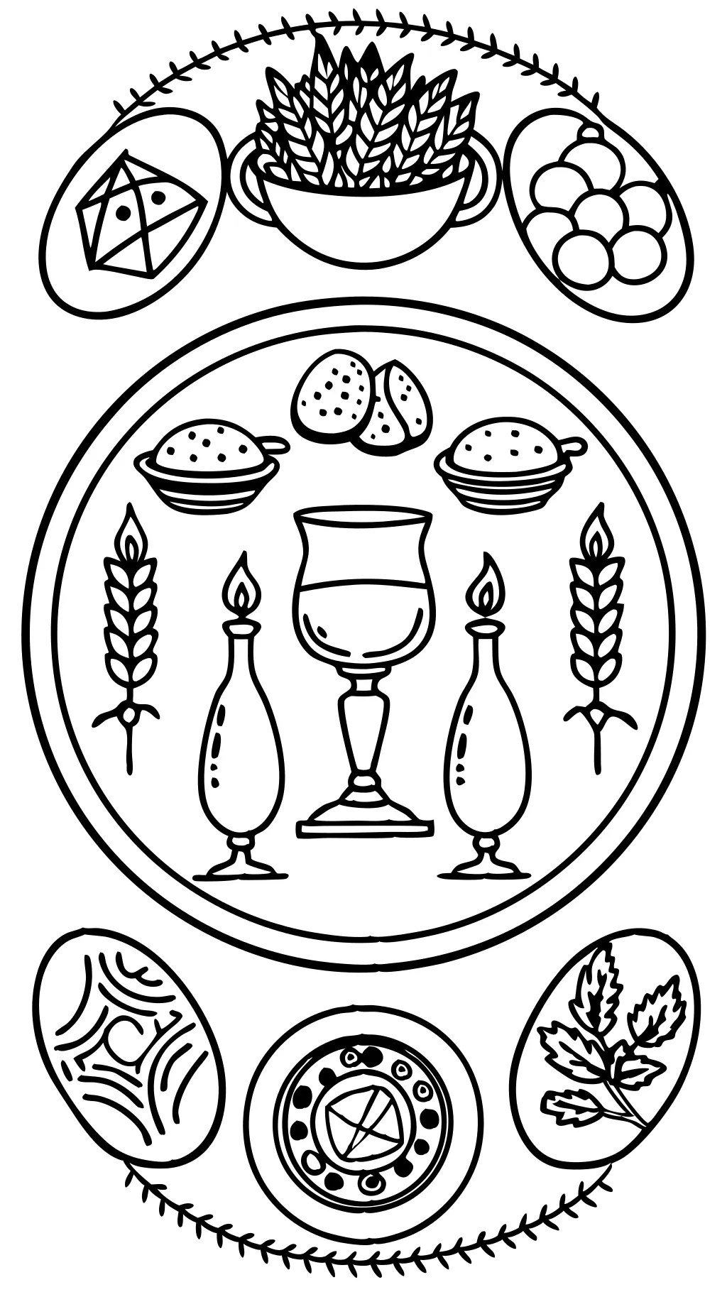 coloriage de plaque de seder